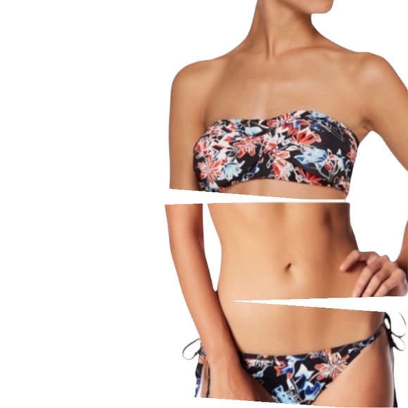 Tart Floral Front Twist Bandeau 2-Piece Bikini with Side Tie Bikini Bottoms - Picture 10 of 10